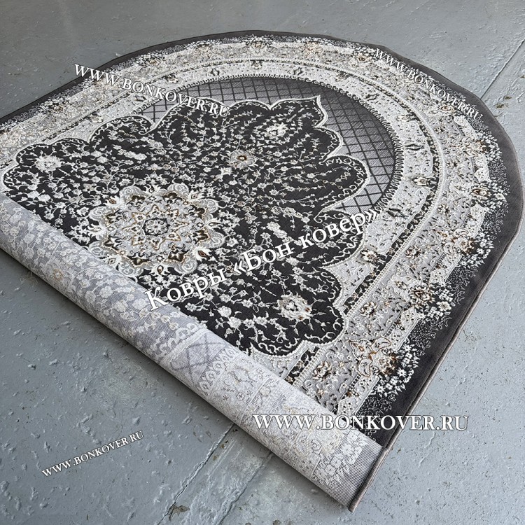 Турецкий Ковер Для гостиной New дизайн 369 Серый Овал